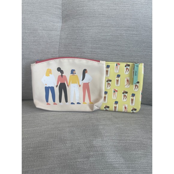 Ipsy Cosmetic Makeup Bag Lot of‎ 2 Woman Empowerment Theme - Picture 1 of 5